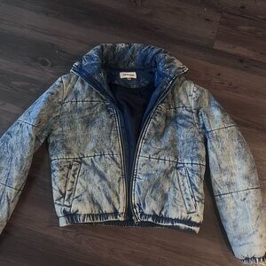 Vigoss Blue Acid-Wash Puffer Jacket